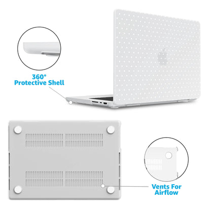 On the Dot | White Polka Dot Laptop Shell