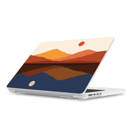 Opposites Attract | Day & Night Colorblock Mountains Laptop Shell