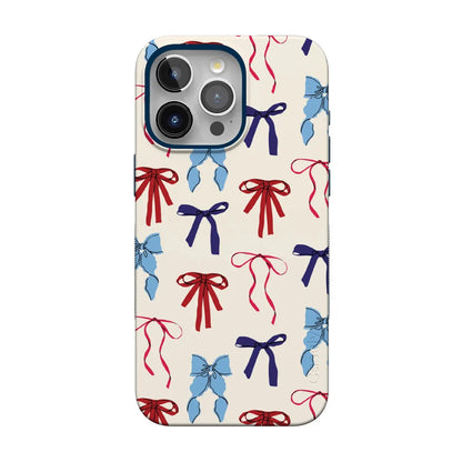 American Girlie | Red White & Blue Bows Case - iPhone 15 Pro