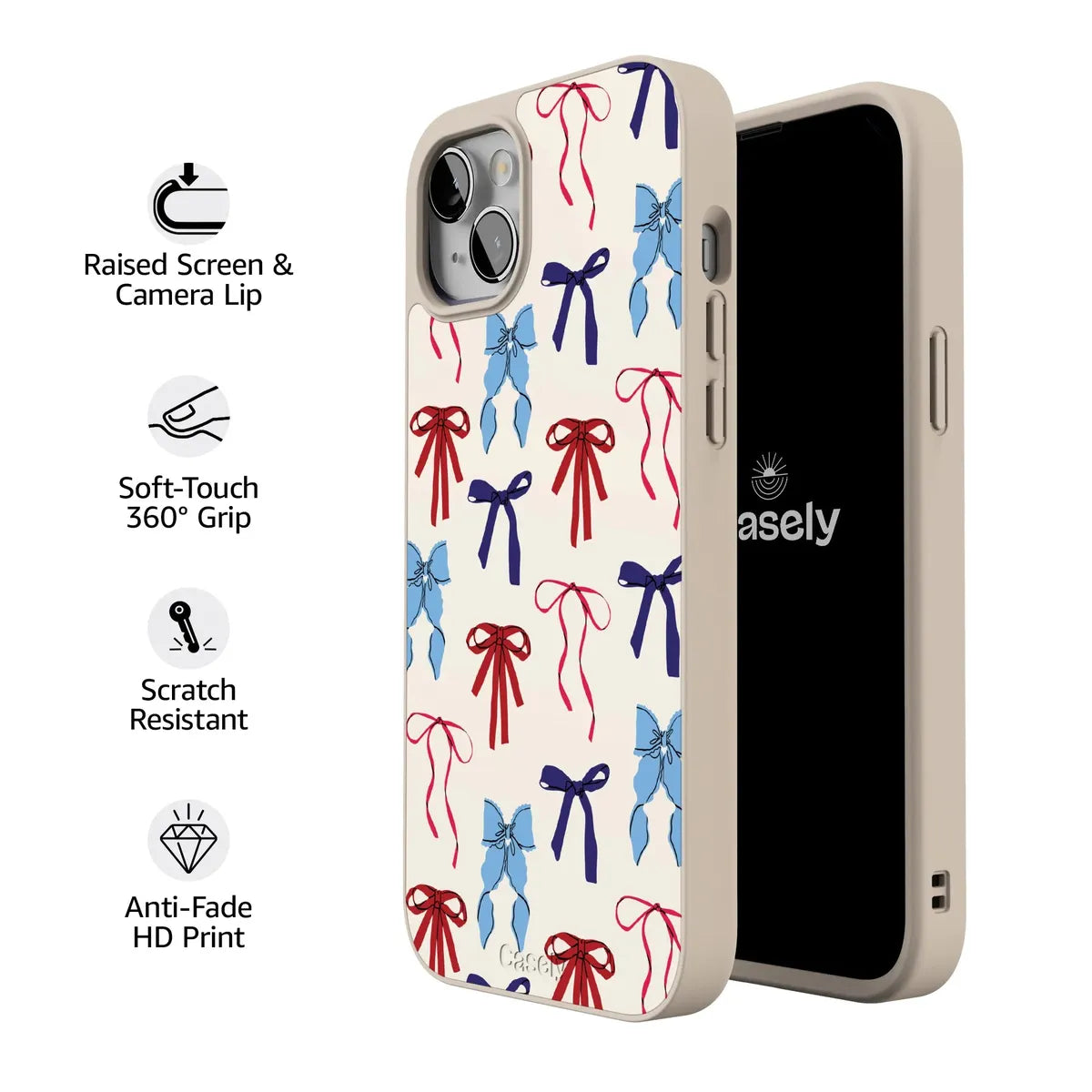 American Girlie | Red White & Blue Bows Case