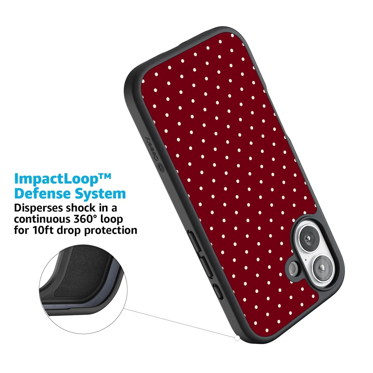 On the Dot | Maroon Polka Dot Case