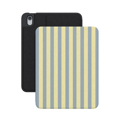 Coastline Stripes | Blue & Yellow iPad Case