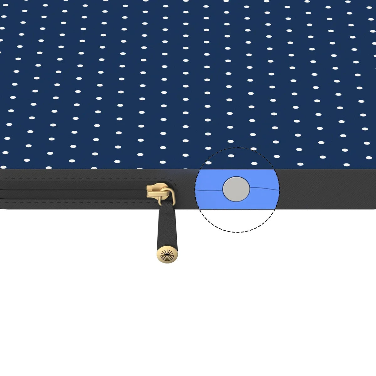 On the Dot | Navy Polka Dot Laptop Case