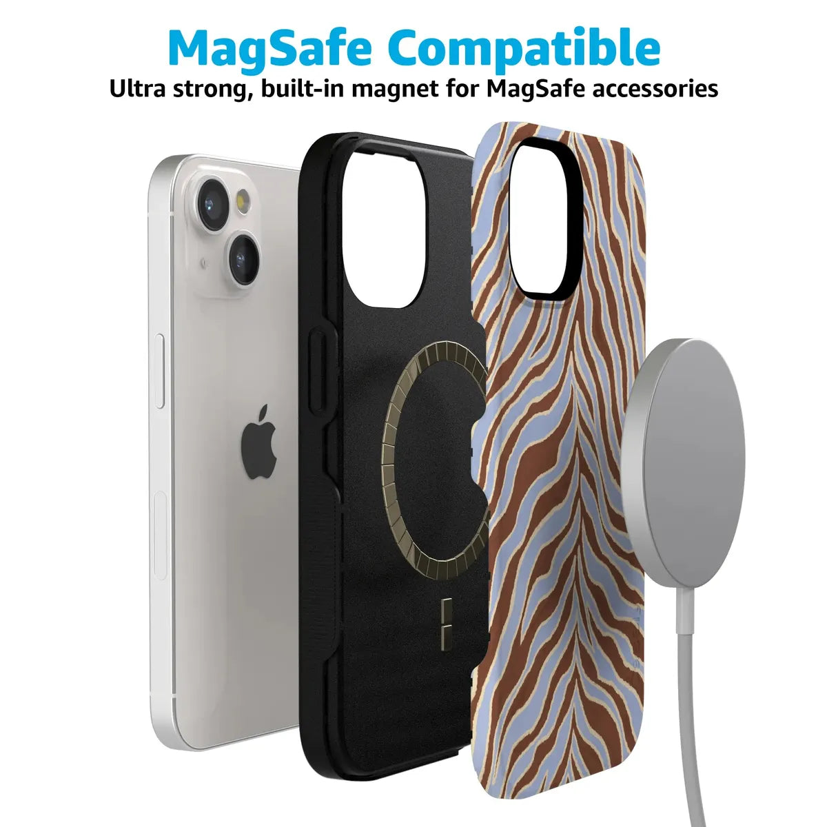 Untamed | Brown & Blue Zebra Case