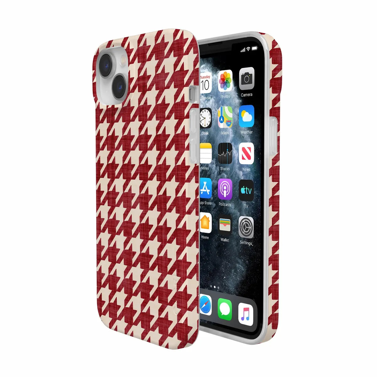 Scarlet Stitch | Red Houndstooth Case