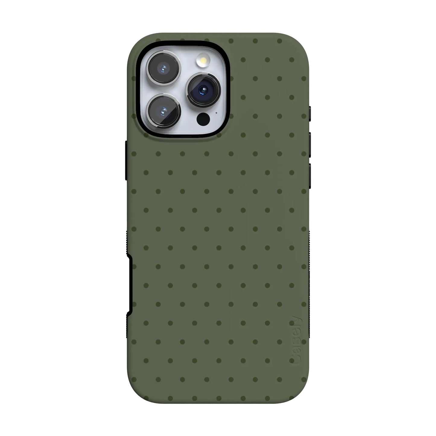 On the Dot | Olive Green Polka Dot Case - iPhone 16 Pro