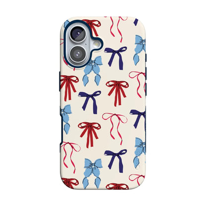 American Girlie | Red White & Blue Bows Case - iPhone 16