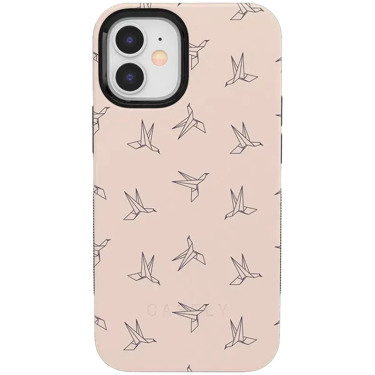 Paper Crane Origami | Beige Pattern iPhone Case get.casely Bold iPhone 12