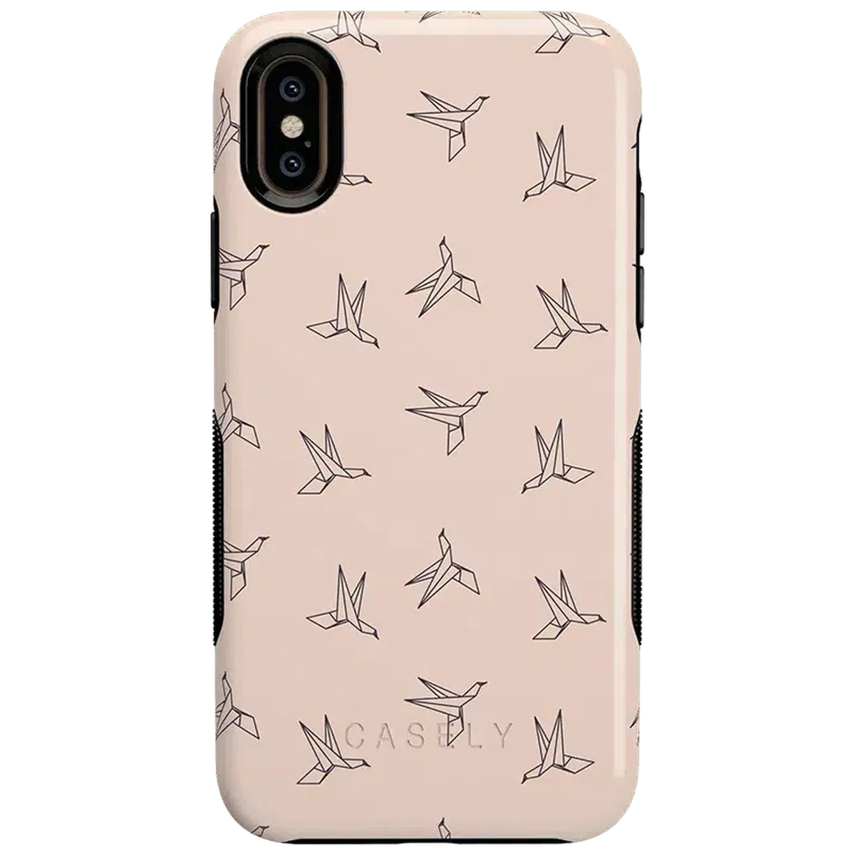 Paper Crane Origami | Beige Pattern iPhone Case get.casely Bold iPhone XS Max