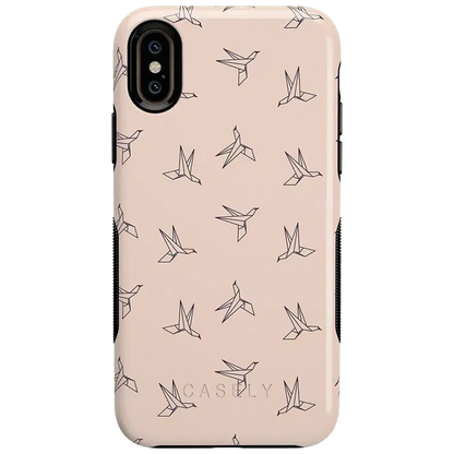 Paper Crane Origami | Beige Pattern iPhone Case get.casely Bold iPhone XS Max