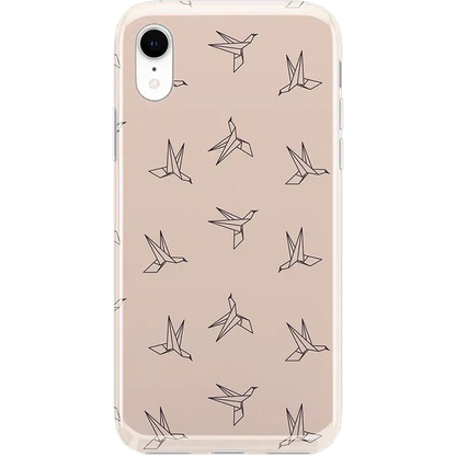 Paper Crane Origami | Beige Pattern iPhone Case get.casely Classic iPhone XR