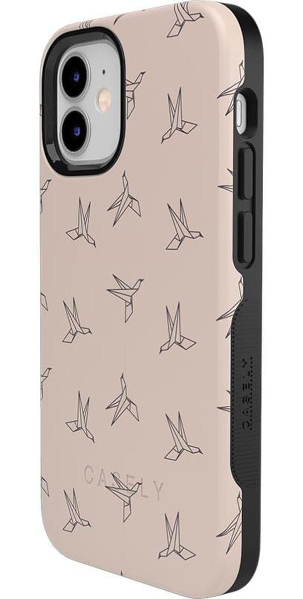 Paper Crane Origami | Beige Pattern iPhone Case get.casely