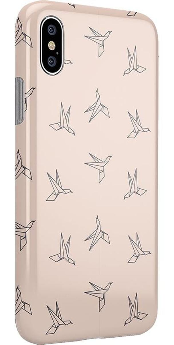 Paper Crane Origami | Beige Pattern iPhone Case get.casely
