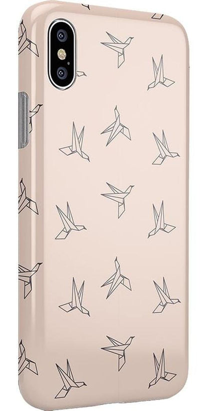 Paper Crane Origami | Beige Pattern iPhone Case get.casely