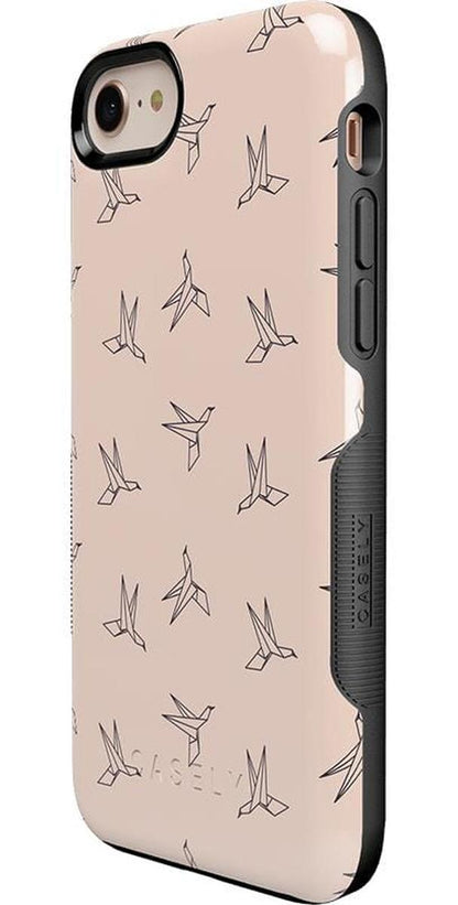 Paper Crane Origami | Beige Pattern iPhone Case get.casely