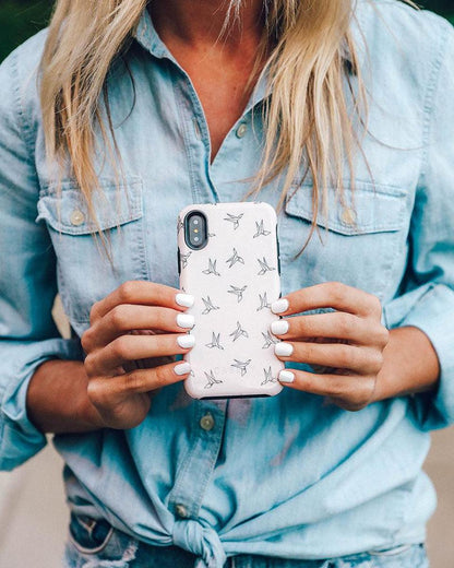 Paper Crane Origami | Beige Pattern iPhone Case get.casely