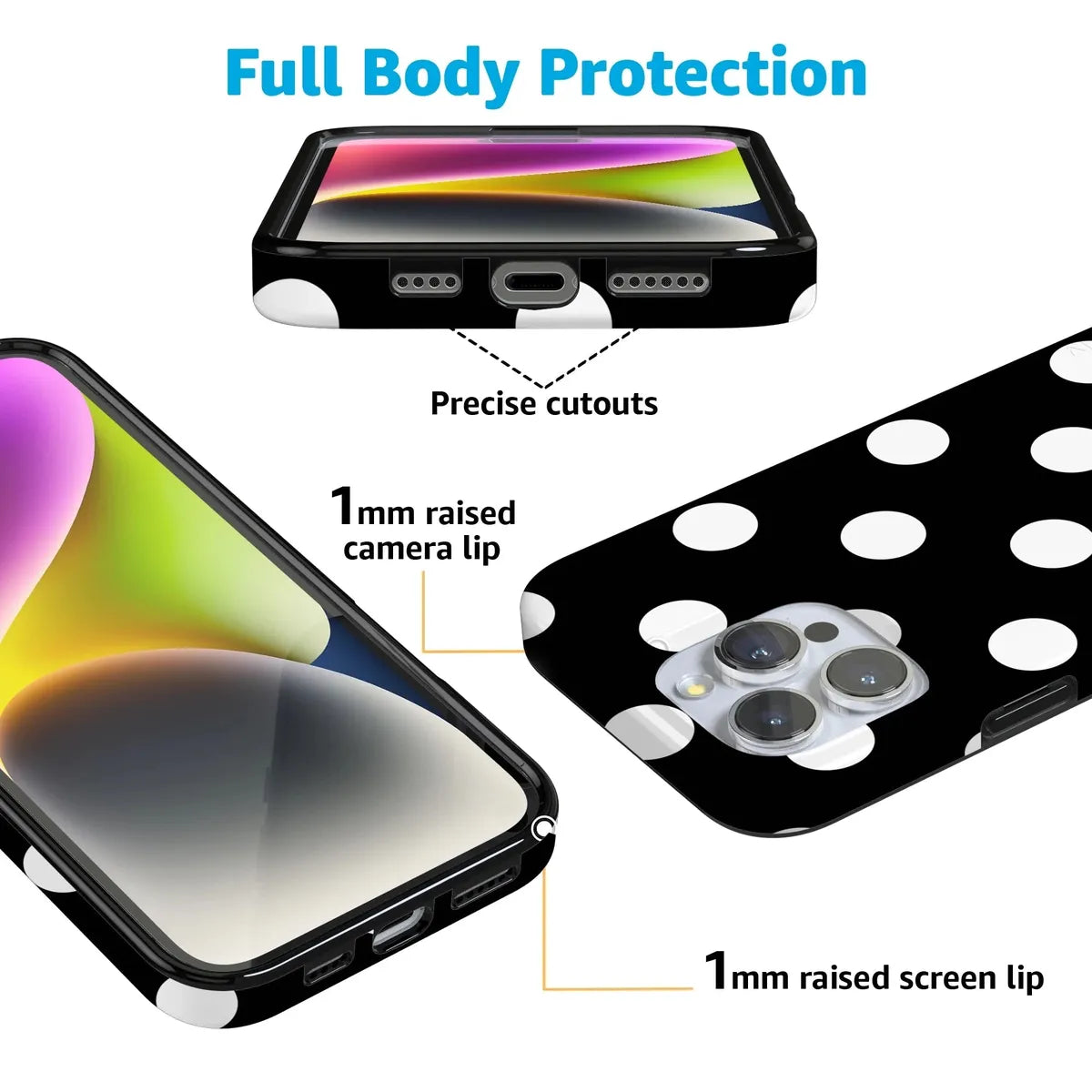 Polka Dots | High Contrast Design Case Phone Case Casetry