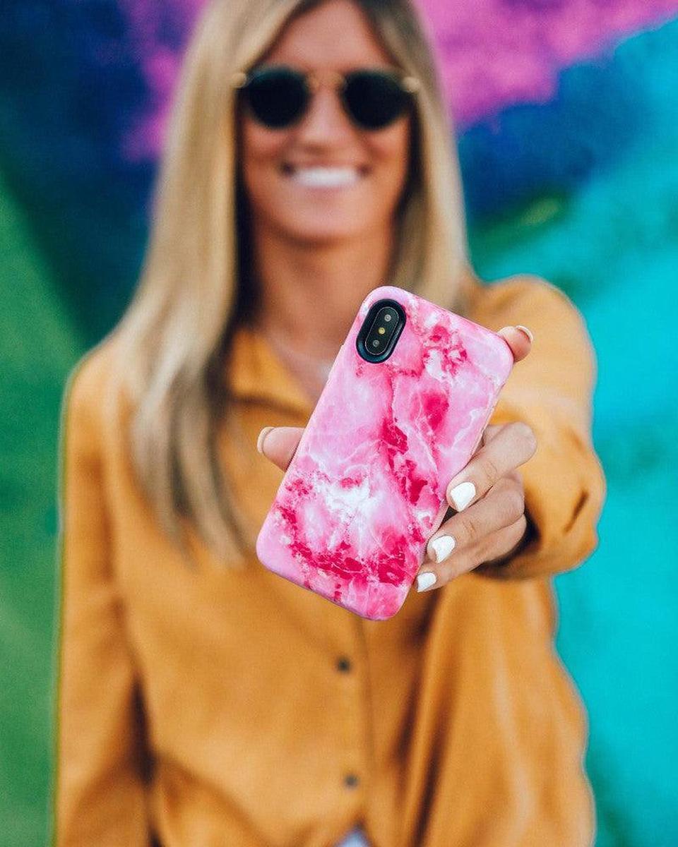 Pretty in Pink | Hot Pink Marble Case iPhone Case get.casely