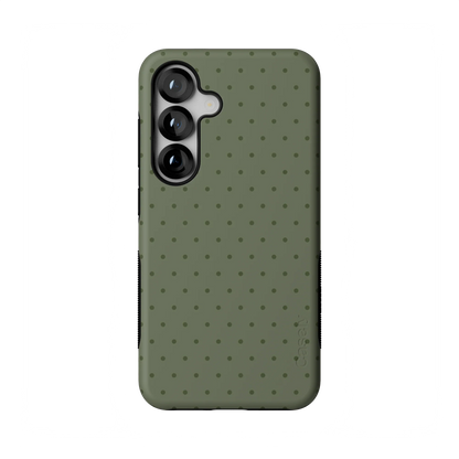 On the Dot | Olive Green Polka Dot Case - Galaxy S25