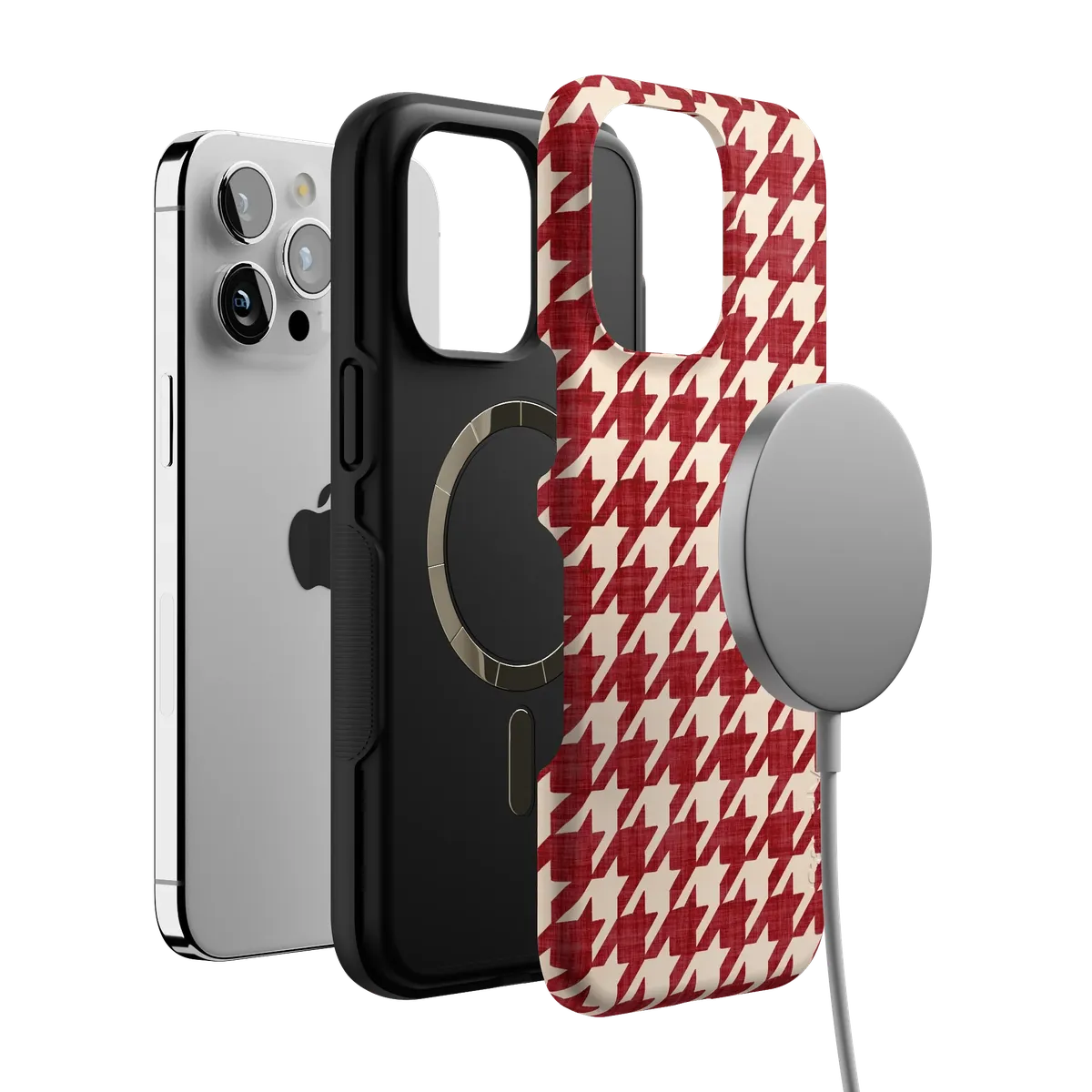 Scarlet Stitch | Red Houndstooth Case