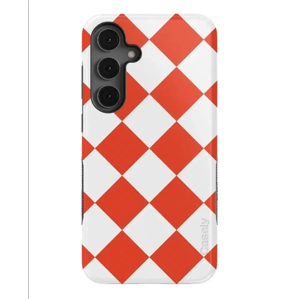 Red Checkerboard | High Contrast Design Case Phone Case Casetry Bold Flex + MagSafe® Galaxy S25 Plus