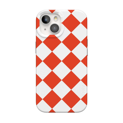 Red Checkerboard | High Contrast Design Case Phone Case Casetry Classic + MagSafe® iPhone 15