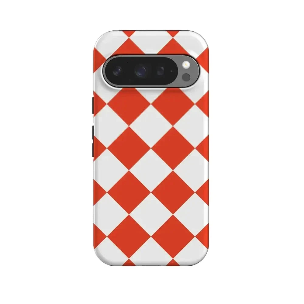 Red Checkerboard | High Contrast Design Case Phone Case Casetry Essential + MagSafe® Google Pixel 10 Pro