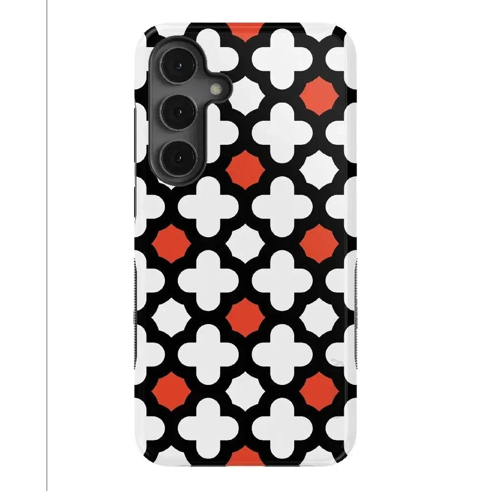 Red Lattice Tile | High Contrast Design Case Phone Case Casetry Bold Flex + MagSafe® Galaxy S25 Plus
