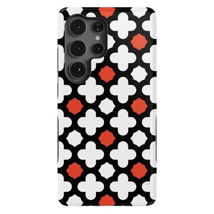 Red Lattice Tile | High Contrast Design Case Phone Case Casetry Bold Flex + MagSafe® Galaxy S25 Ultra