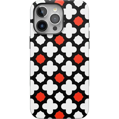 Red Lattice Tile | High Contrast Design Case Phone Case Casetry Bold Flex + MagSafe® iPhone 15 Pro Max