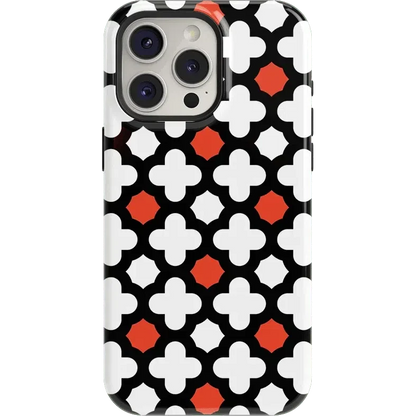 Red Lattice Tile | High Contrast Design Case Phone Case Casetry Essential + MagSafe® iPhone 15 Pro Max