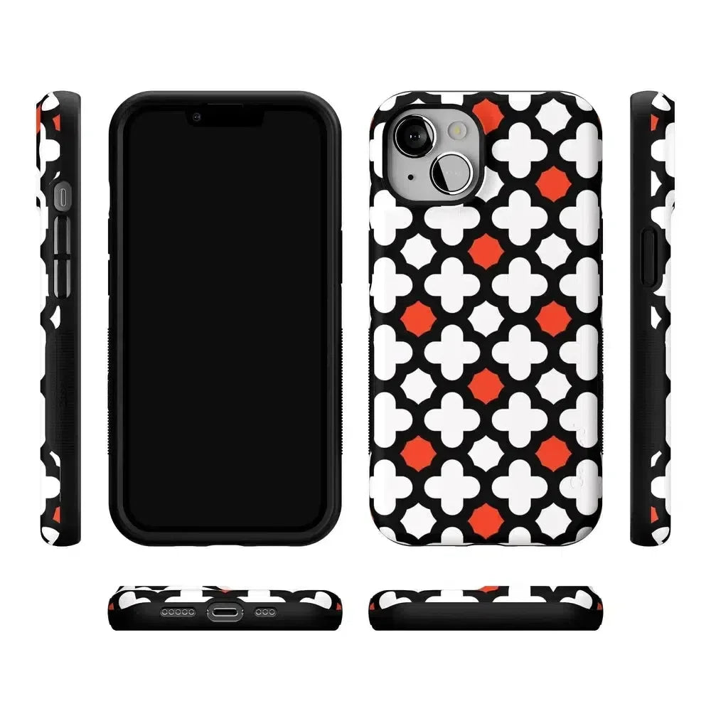 Red Lattice Tile | High Contrast Design Case Phone Case Casetry