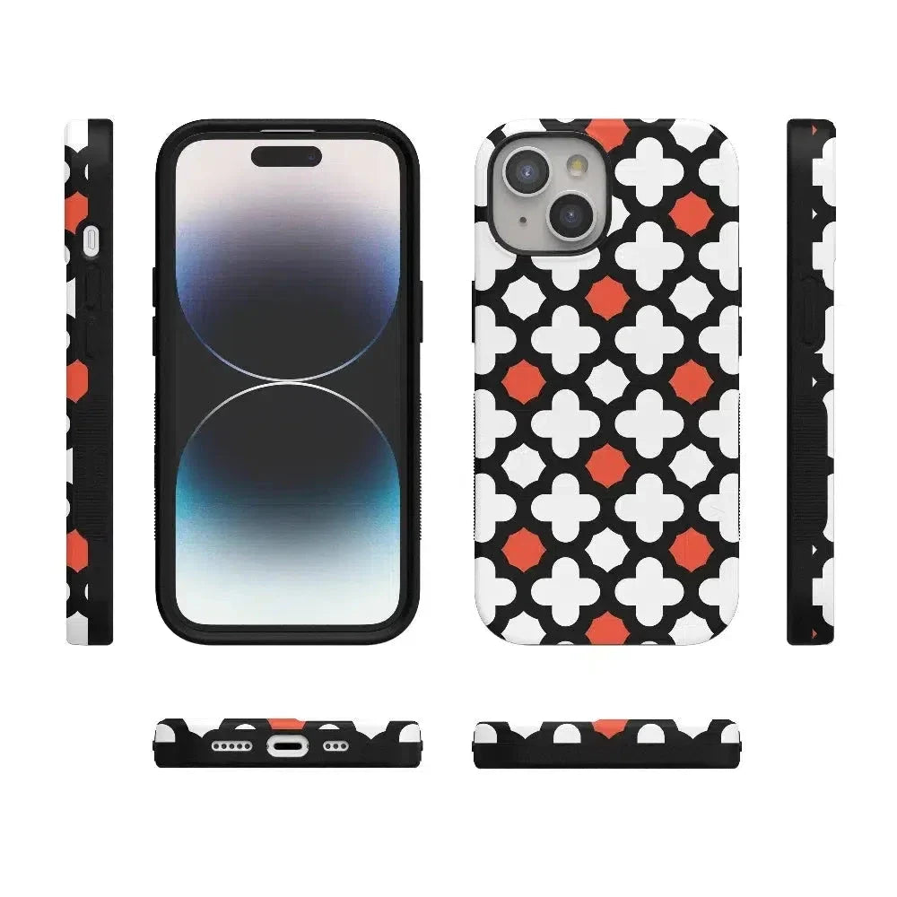 Red Lattice Tile | High Contrast Design Case Phone Case Casetry