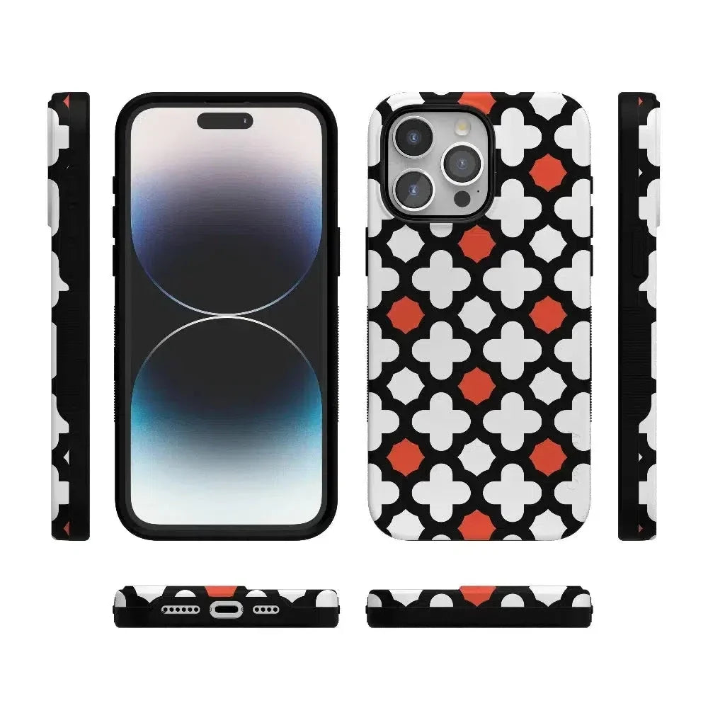 Red Lattice Tile | High Contrast Design Case Phone Case Casetry