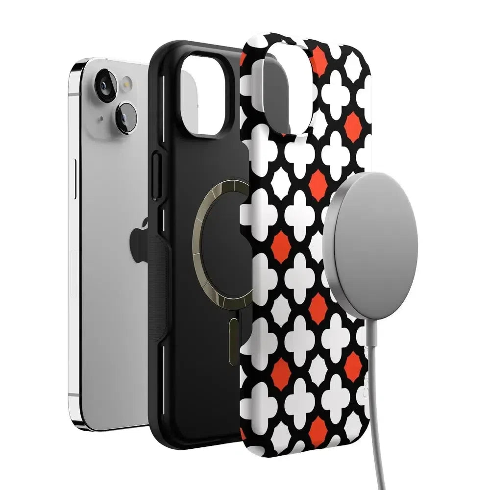 Red Lattice Tile | High Contrast Design Case Phone Case Casetry