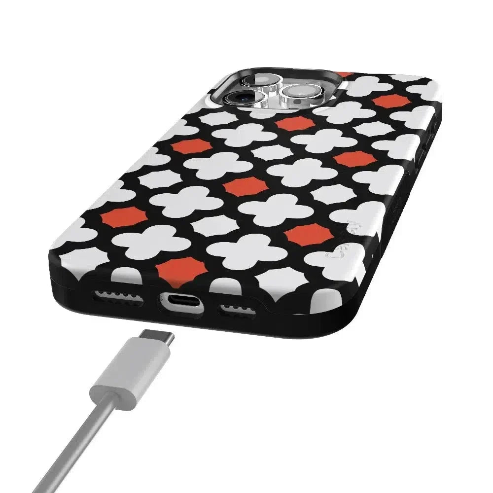 Red Lattice Tile | High Contrast Design Case Phone Case Casetry