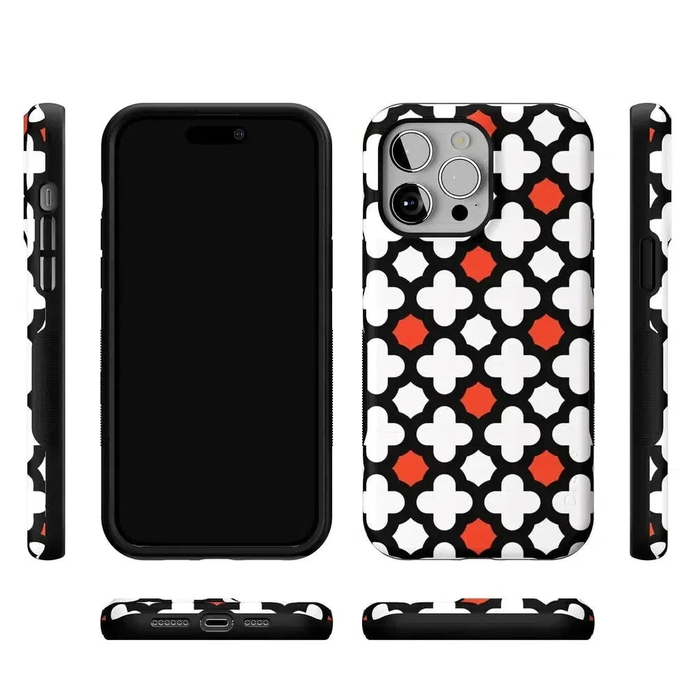 Red Lattice Tile | High Contrast Design Case Phone Case Casetry
