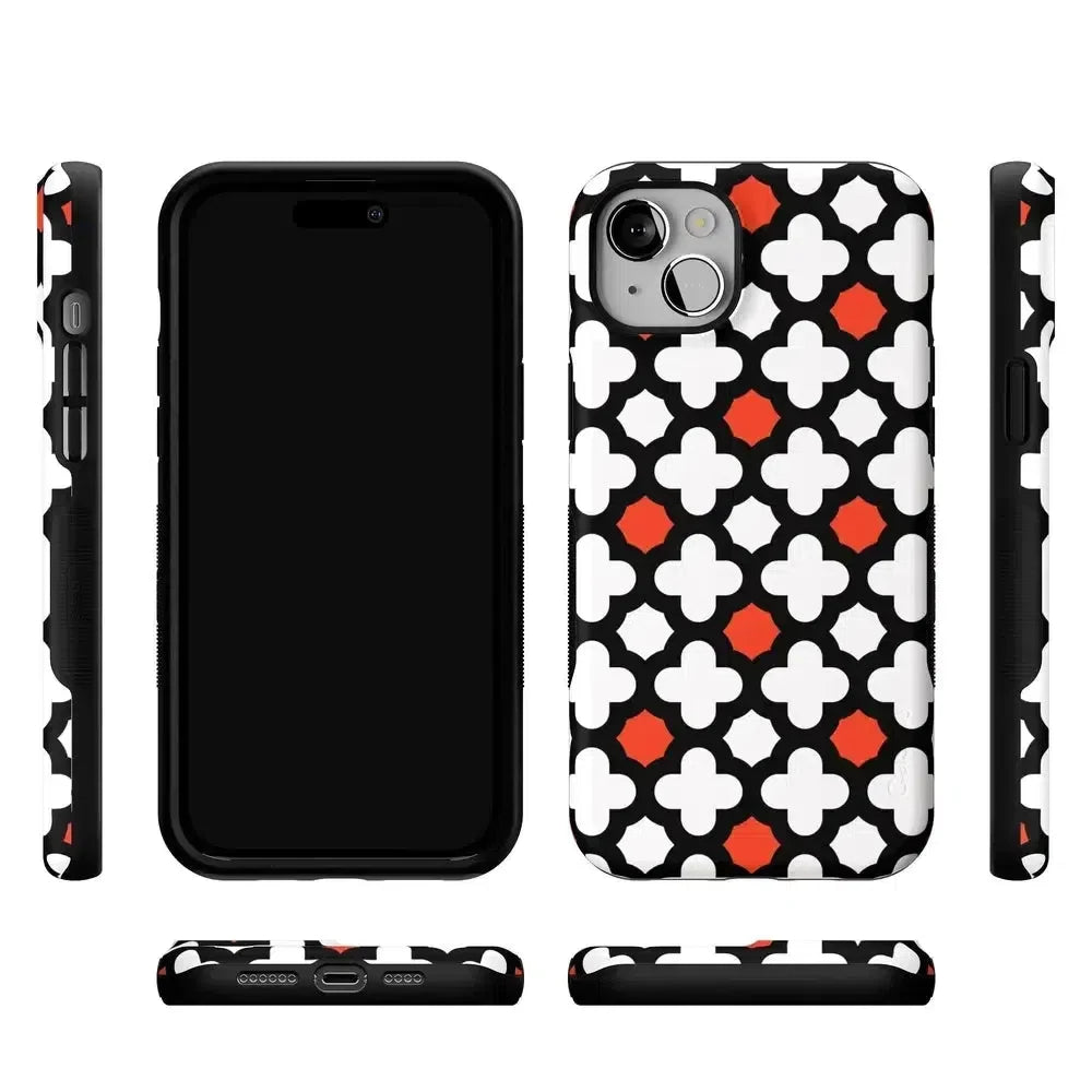 Red Lattice Tile | High Contrast Design Case Phone Case Casetry