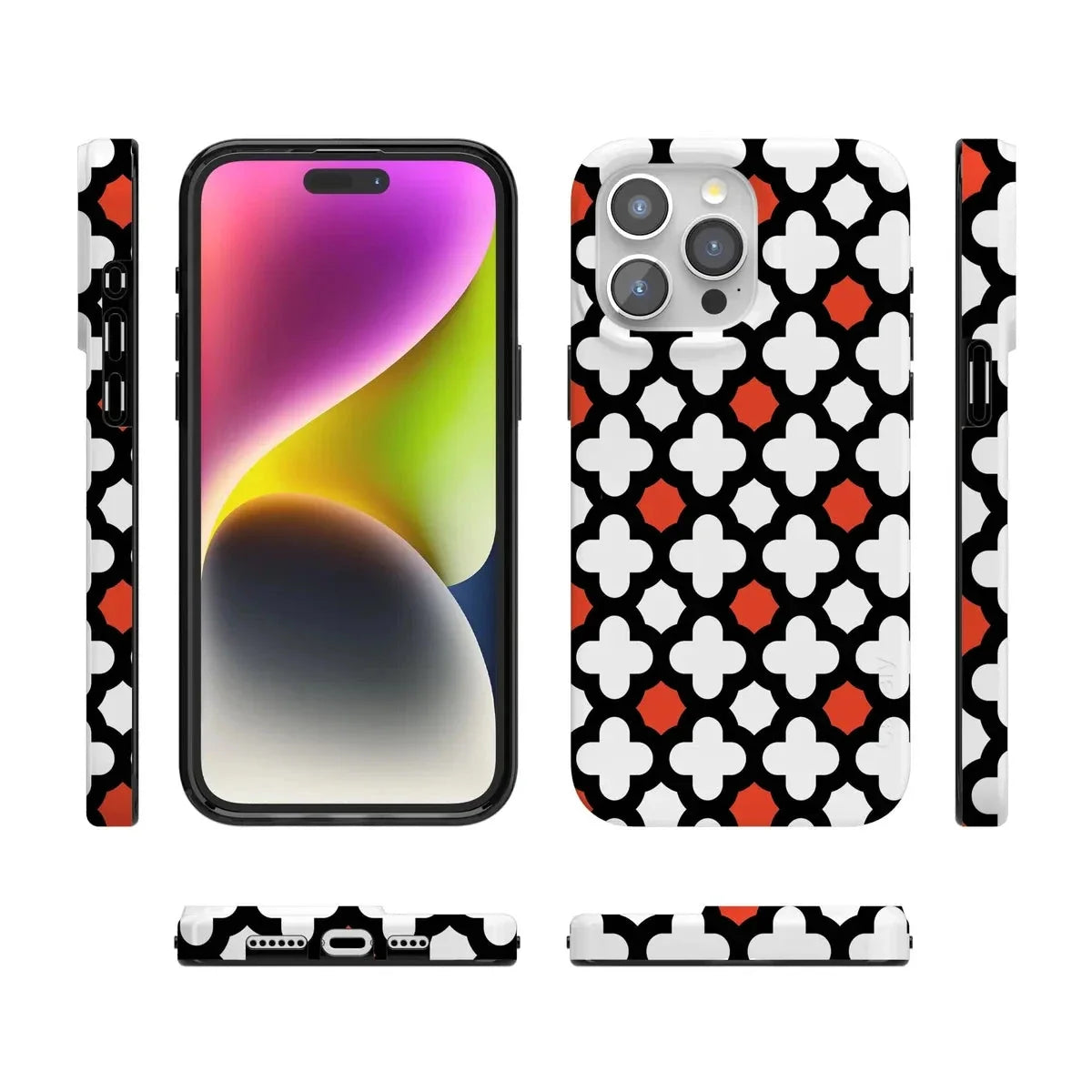 Red Lattice Tile | High Contrast Design Case Phone Case Casetry