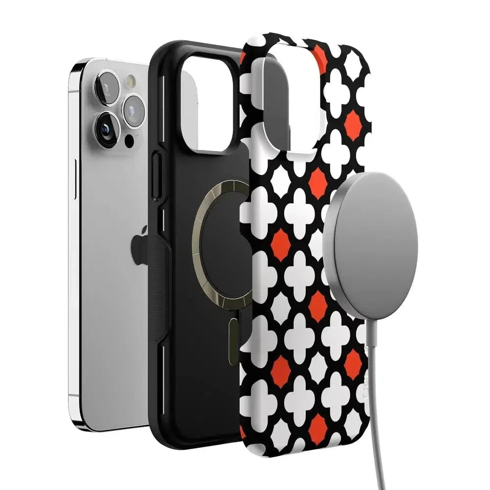 Red Lattice Tile | High Contrast Design Case Phone Case Casetry