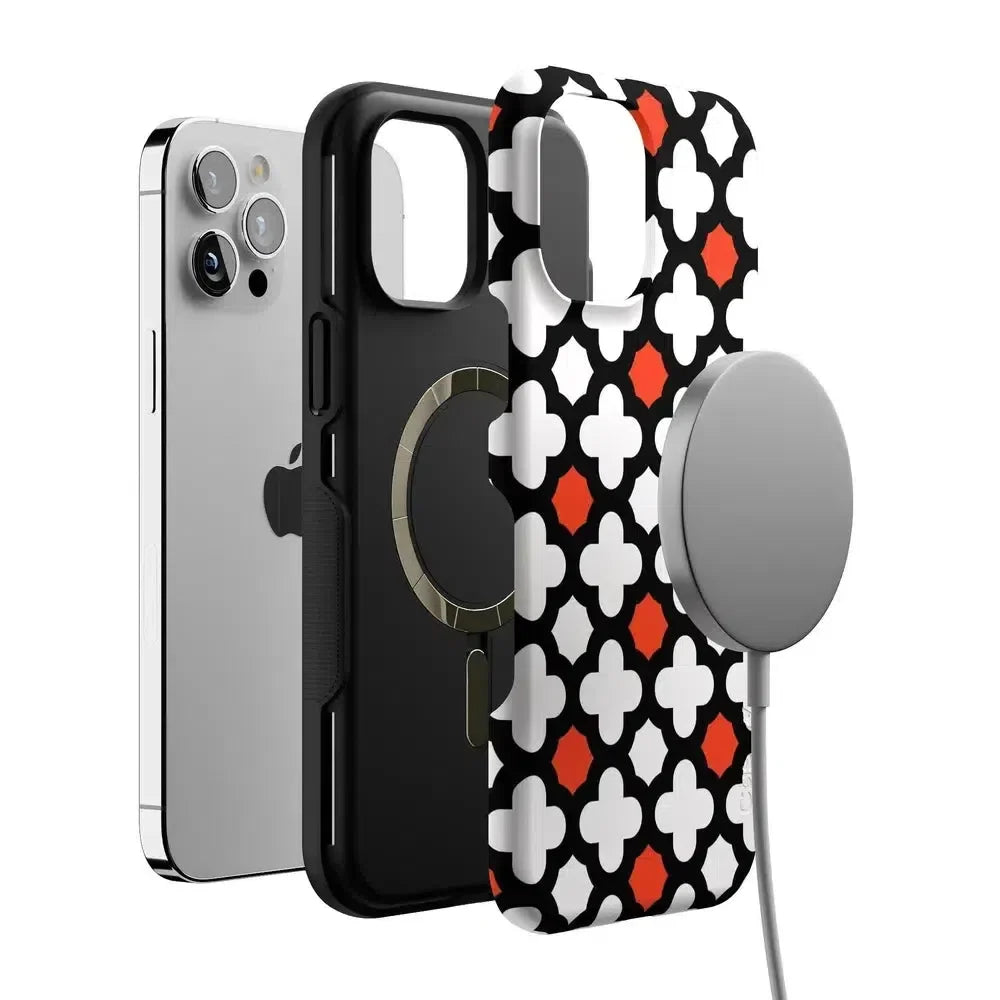 Red Lattice Tile | High Contrast Design Case Phone Case Casetry