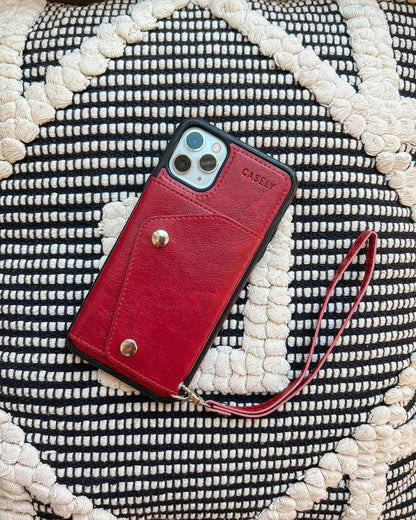 Red Vegan Leather | Wallet Case iPhone Case get.casely