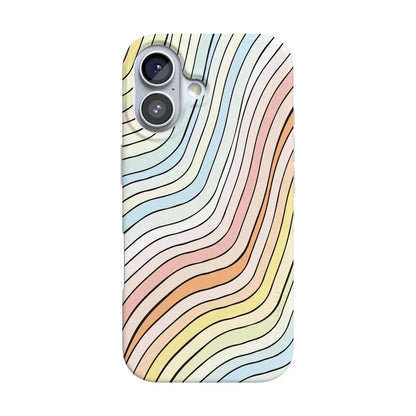 Ride The Wave | Pastel Rainbow Lined Case iPhone Case get.casely Classic + MagSafe® iPhone 17