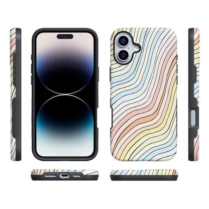Ride The Wave | Pastel Rainbow Lined Case iPhone Case get.casely