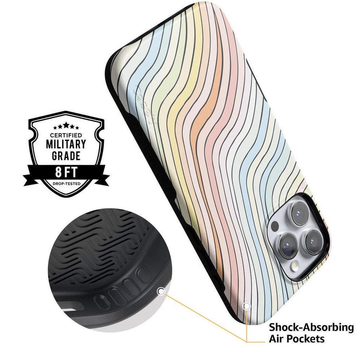 Ride The Wave | Pastel Rainbow Lined Case iPhone Case get.casely