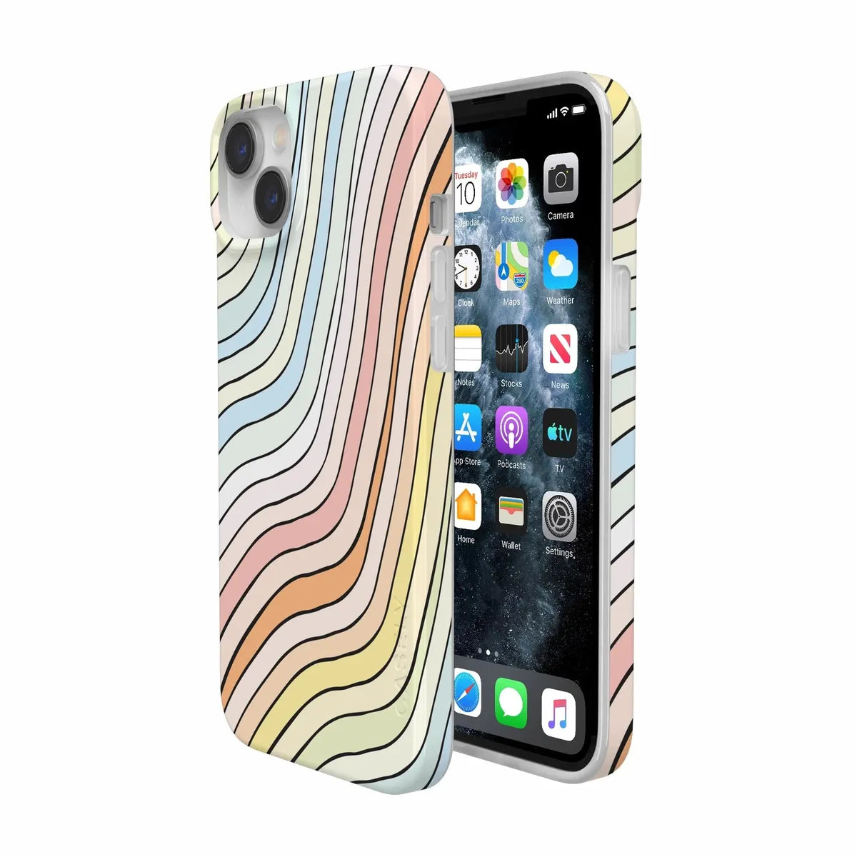 Ride The Wave | Pastel Rainbow Lined Case iPhone Case get.casely