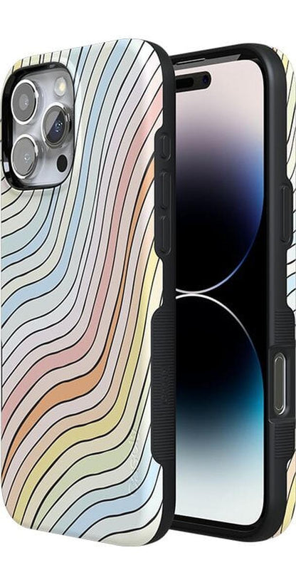 Ride The Wave | Pastel Rainbow Lined Case iPhone Case get.casely