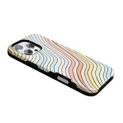 Ride The Wave | Pastel Rainbow Lined Case iPhone Case get.casely