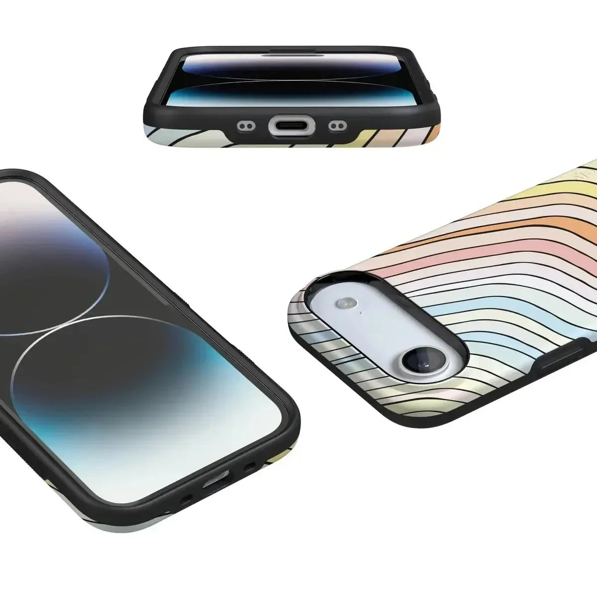 Ride The Wave | Pastel Rainbow Lined Case iPhone Case get.casely