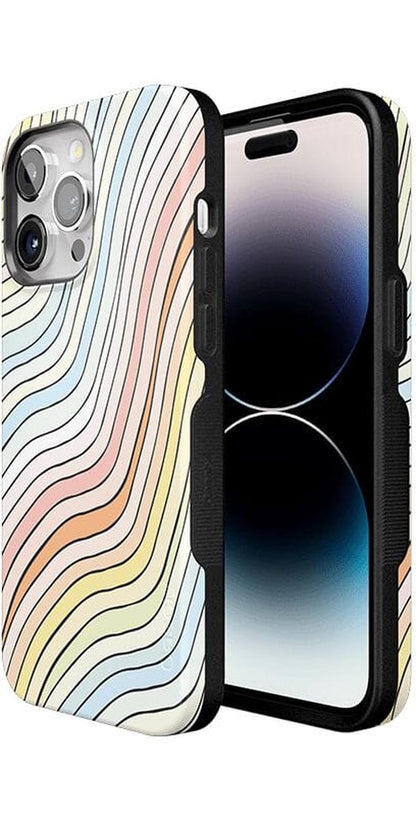 Ride The Wave | Pastel Rainbow Lined Case iPhone Case get.casely